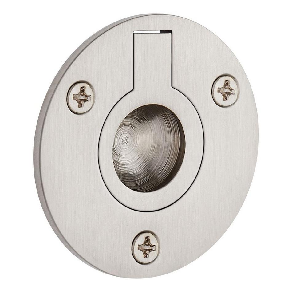2" Elowen Brass Recessed Pocket Door Ring Pull - Brushed Nickel, , large image number 0