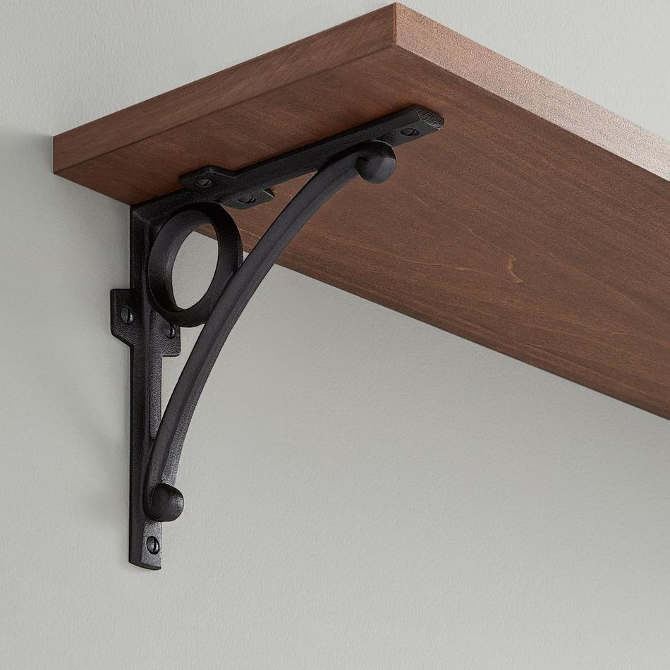 6-1/4" Levios Cast Iron Shelf Bracket - Black Powder Coat, , large image number 0