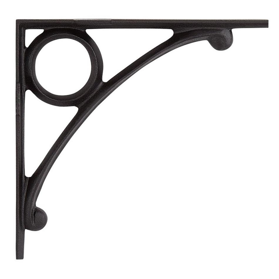 6-1/4" Levios Cast Iron Shelf Bracket - Black Powder Coat, , large image number 1