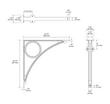 10-1/4" Levios Brass Shelf Bracket - Polished Brass, , large image number 3