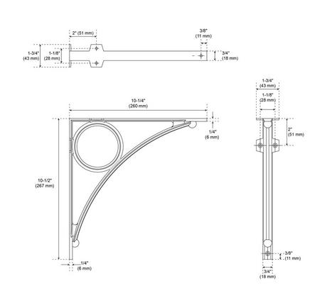 Levios Brass Shelf Bracket