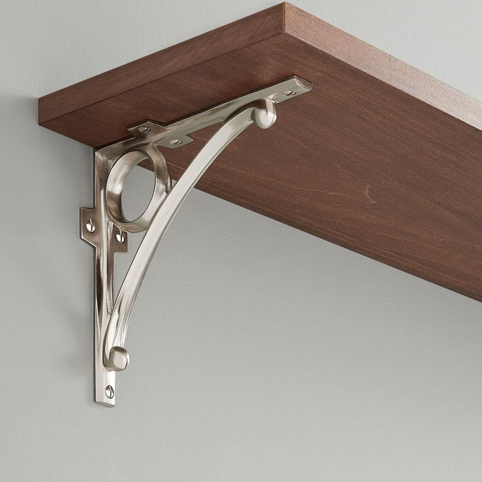 6-1/4" Levios Brass Shelf Bracket - Brushed Nickel, , large image number 0