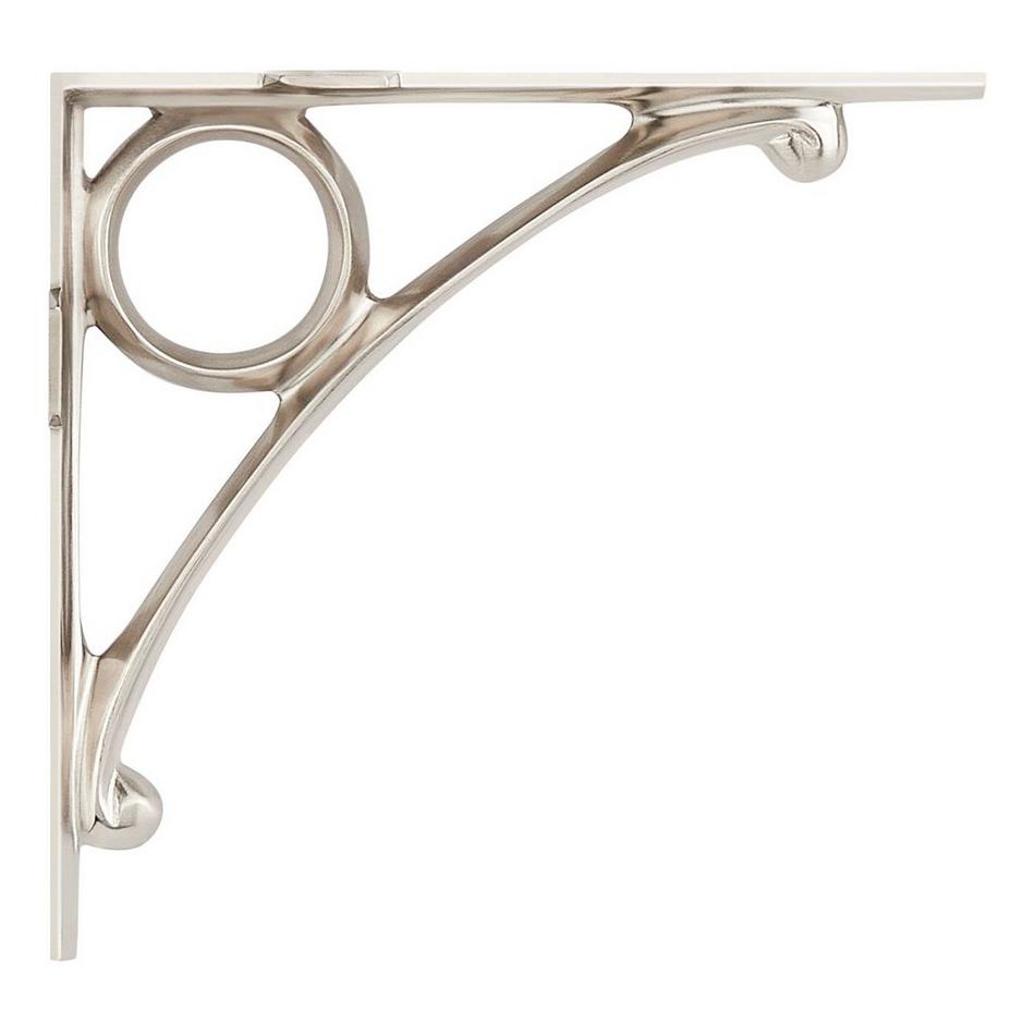 6-1/4" Levios Brass Shelf Bracket - Brushed Nickel, , large image number 1