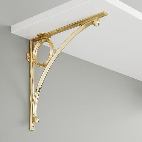 Levios Brass Shelf Bracket