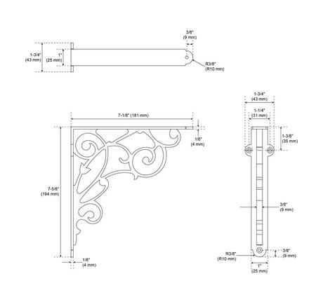 Lienna Scrollwork Cast Iron Shelf Bracket