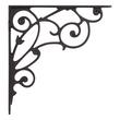 7-1/8" Lienna Scrollwork Cast Iron Shelf Bracket - Black Powder Coat, , large image number 1