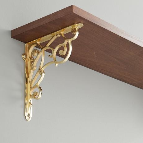 Lienna Scrollwork Brass Shelf Bracket