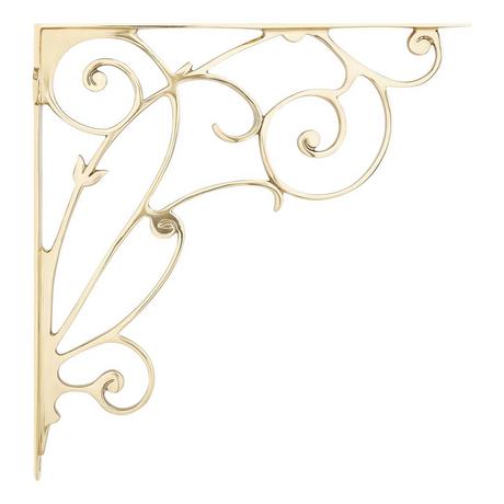 Lienna Scrollwork Brass Shelf Bracket