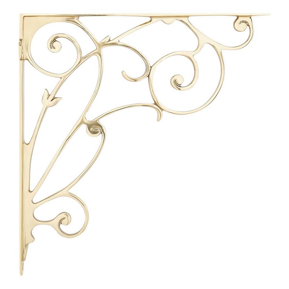 Lienna Scrollwork Brass Shelf Bracket, , large image number 2