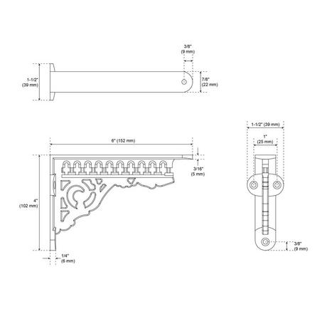 Cressida Brass Shelf Bracket