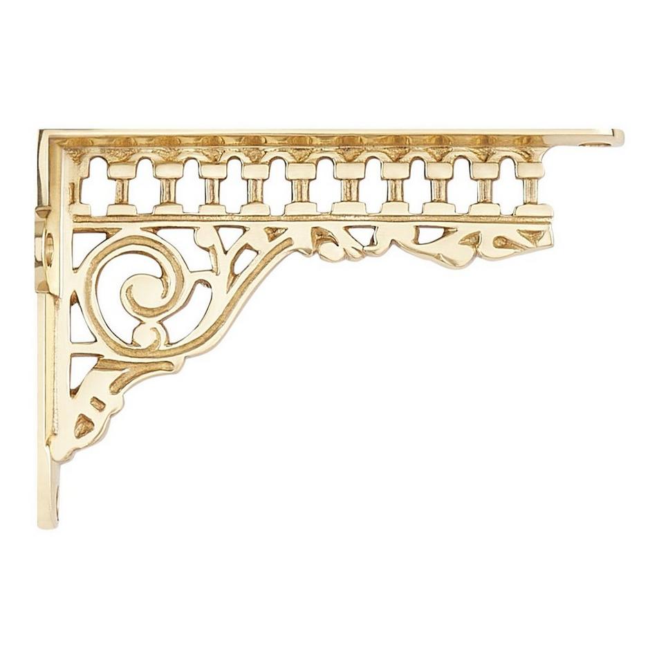 6" Cressida Brass Shelf Bracket - Polished Brass, , large image number 1