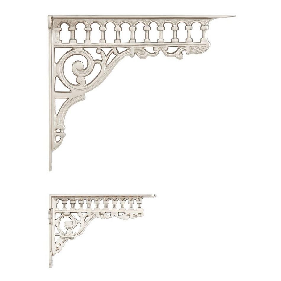 10-1/4" Cressida Brass Shelf Bracket - Brushed Nickel, , large image number 2