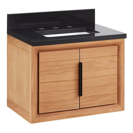 24" Aliso Narrow Wall-Mount Vanity with Rect Undermount - Outlets - Natural Teak