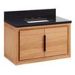30" Aliso Narrow Wall-Mount Vanity with Rect Undermount - Outlets - Natural Teak - CB Quartz - 3Hole, , large image number 0