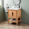 24" Aliso Console Vanity with Undermount - Outlets - Natural Teak, , large image number 0