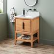 24" Aliso Console Vanity with Rect Undermount - Outlets - Natural Teak, , large image number 1