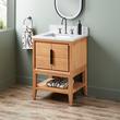 24" Aliso Console Vanity with Rect Undermount - Outlets - Natural Teak, , large image number 0