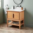 30" Aliso Console Vanity with Rect Undermount - Outlets - Natural Teak, , large image number 1