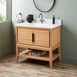 36" Aliso Console Vanity with Rect Undermount - Outlets - Natural Teak, , large image number 2