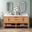 72" Aliso Console Double Vanity with Undermount - Outlets - Natural Teak, , large image number 0