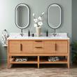 72" Aliso Console Double Vanity with Rect Undermount - Outlets - Natural Teak, , large image number 2