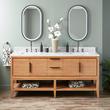 72" Aliso Console Double Vanity with Rect Undermount - Outlets - Natural Teak, , large image number 0
