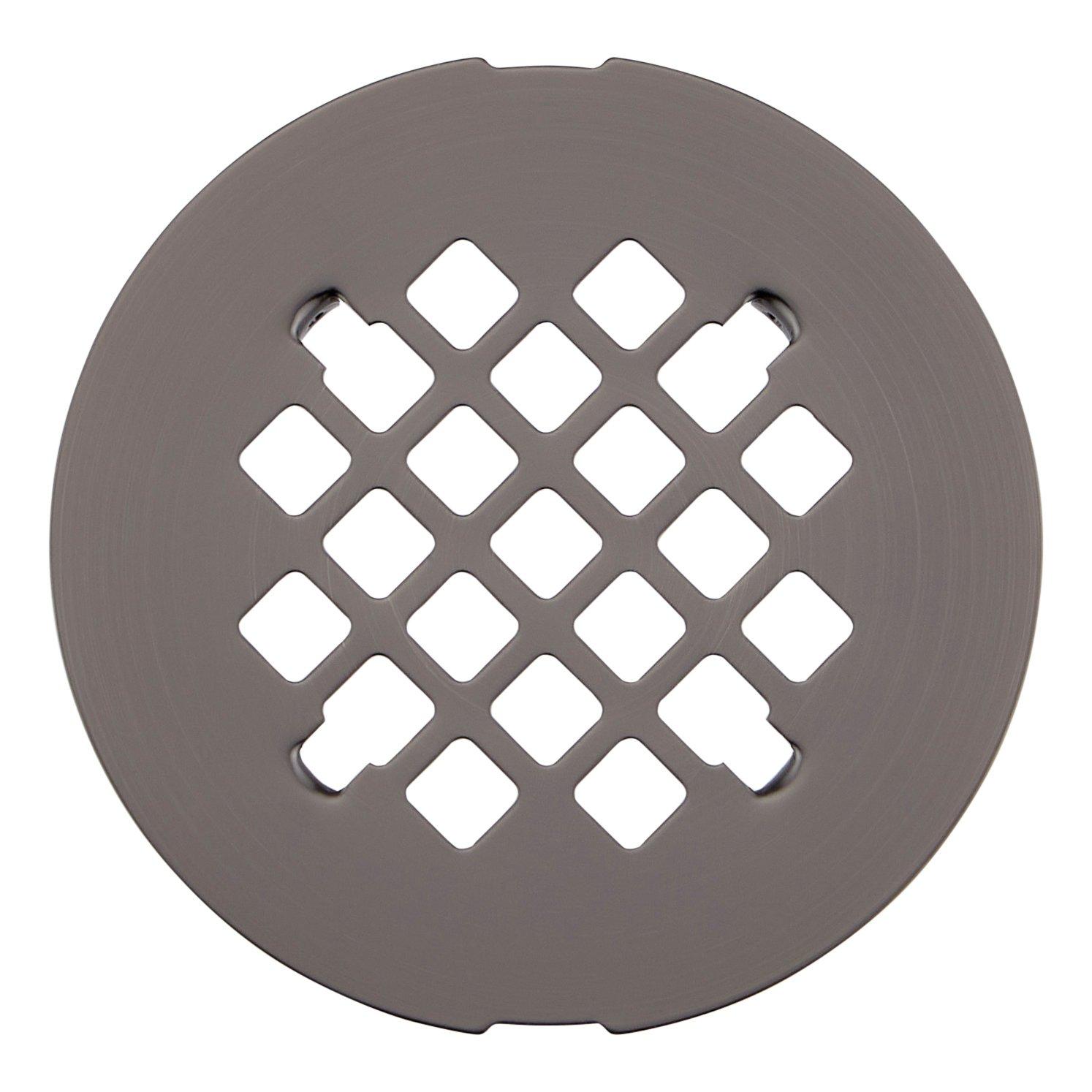 Matte Black 4-1/4" OD Shower Drain Cover & Grate – Stainless Steel, Snap-In, Rust Resistant