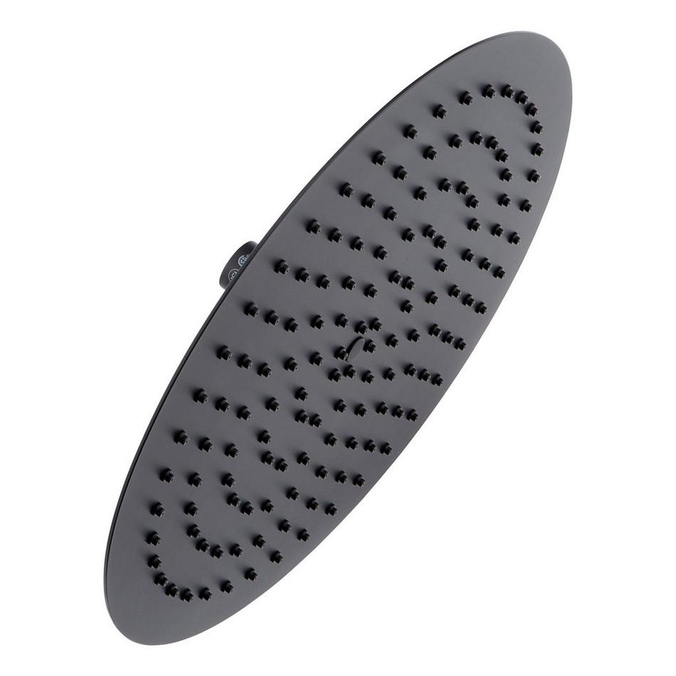 12" Contemporary Low Profile Rainfall Shower Head - 2.5 gpm - Matte Black, , large image number 0