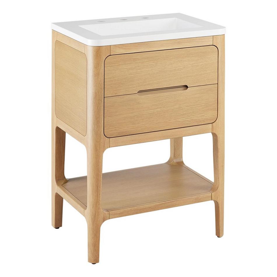 24" Rheya Narrow Console Vanity and Sink - Blonde Oak, , large image number 1