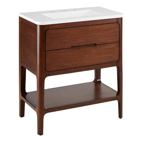 30" Rheya Narrow Console Vanity and Sink - Winterland Walnut