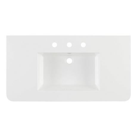 36" Rheya Narrow Console Vanity and Sink - Winterland Walnut