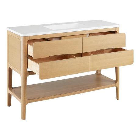 48" Rheya Narrow Console Vanity and Sink - Blonde Oak