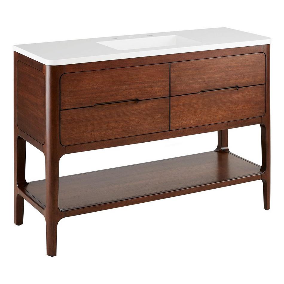 48" Rheya Narrow Console Vanity and Sink - Winterland Walnut, , large image number 1