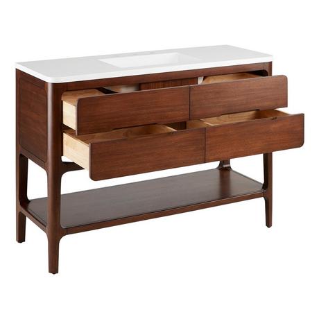 48" Rheya Narrow Console Vanity and Sink - Winterland Walnut