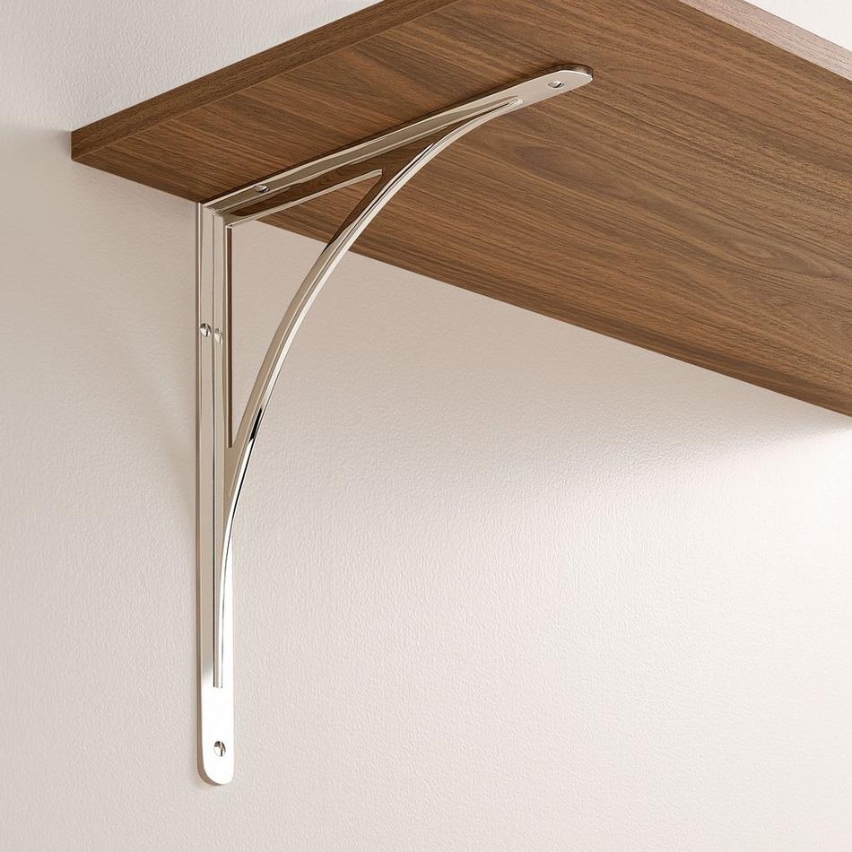 Avril Brass Shelf Bracket, , large image number 0