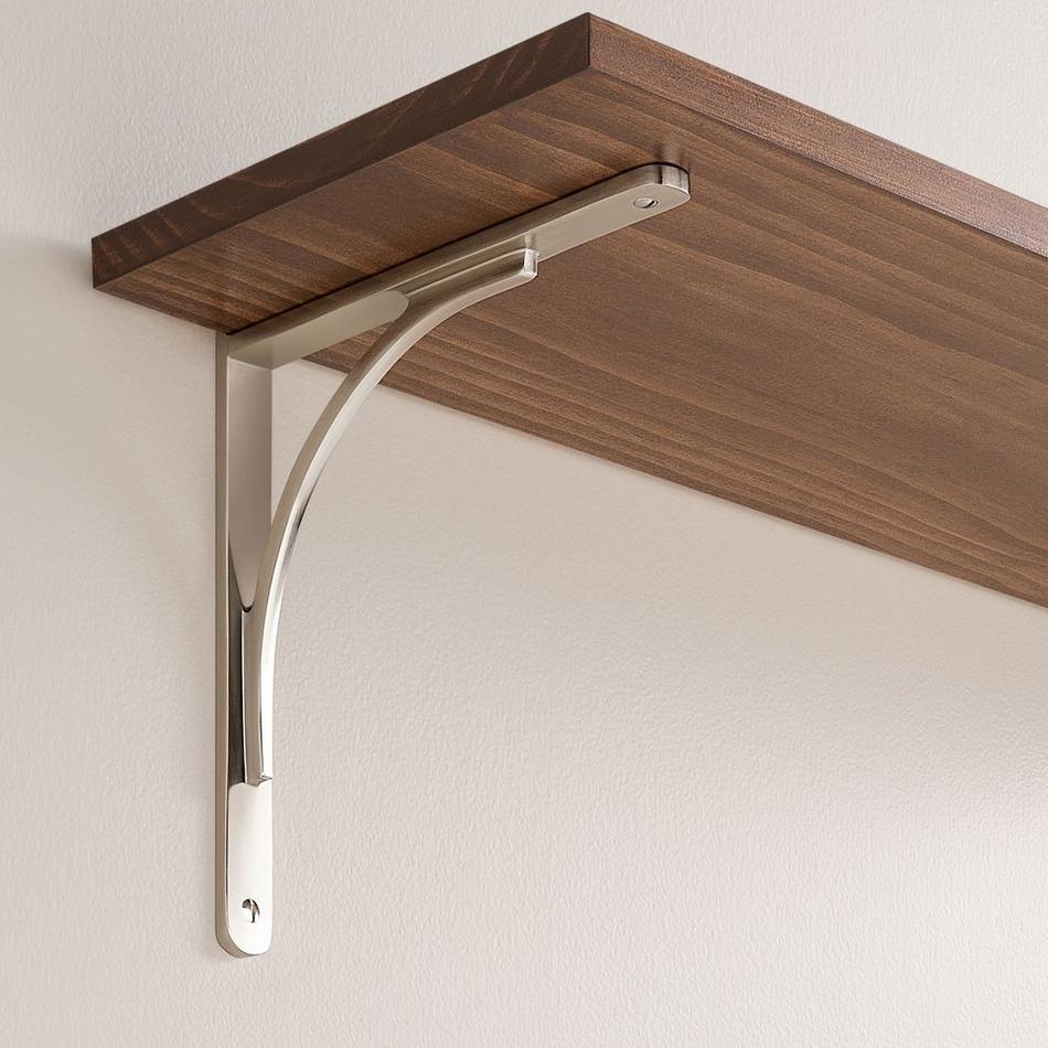 9" Trisden Brass Shelf Bracket - Brushed Nickel, , large image number 0