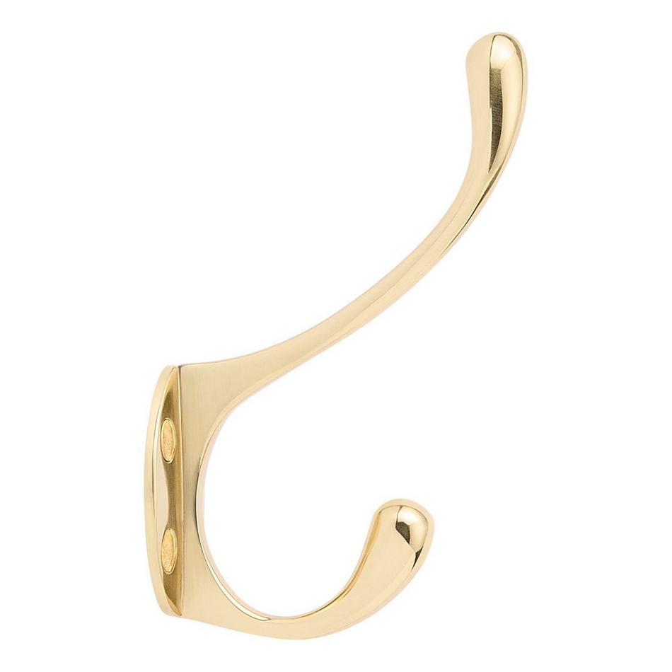 Briony Brass Double Hook - Polished Brass, , large image number 1