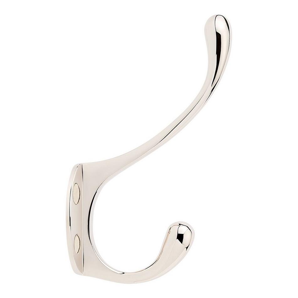 Briony Brass Double Hook - Polished Nickel, , large image number 1