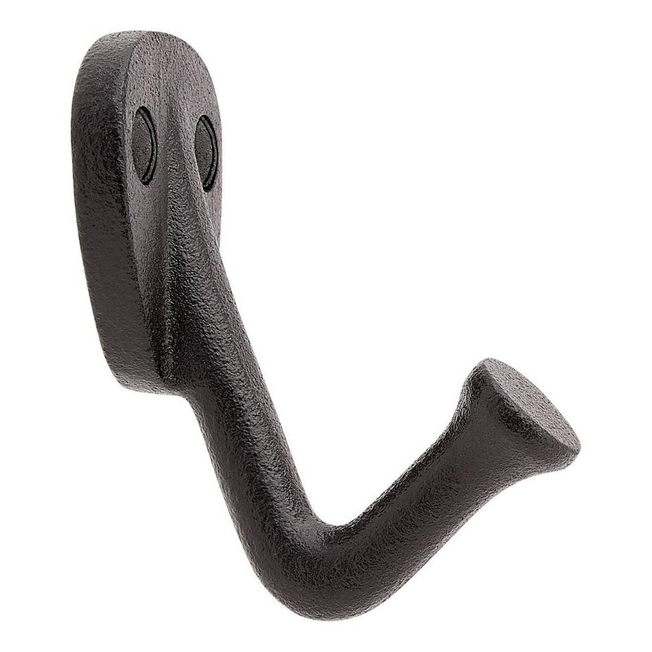 Cavill Cast Iron Single Hook - Black Powder Coat, , large image number 1
