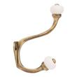 Rashida Brass Double Hook with Porcelain Knobs, , large image number 3