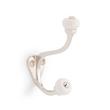 Rashida Brass Double Hook with Porcelain Knobs - Polished Nickel, , large image number 0