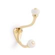 Rashida Brass Double Hook with Porcelain Knobs, , large image number 1