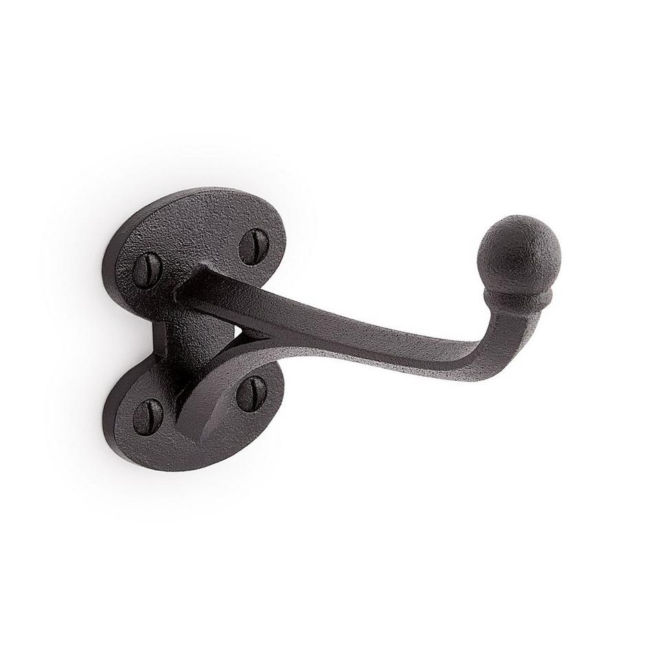 Prue Cast Iron Single Hook - Black Powder Coat, , large image number 0