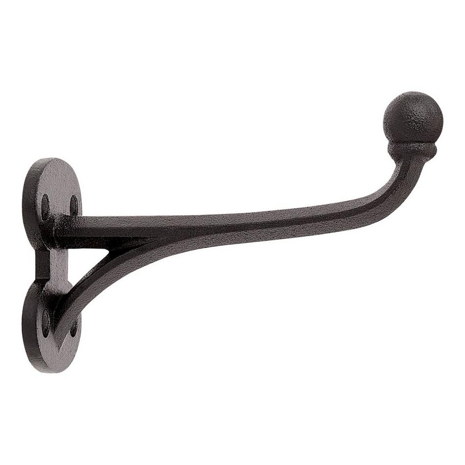 Prue Cast Iron Single Hook - Black Powder Coat, , large image number 1