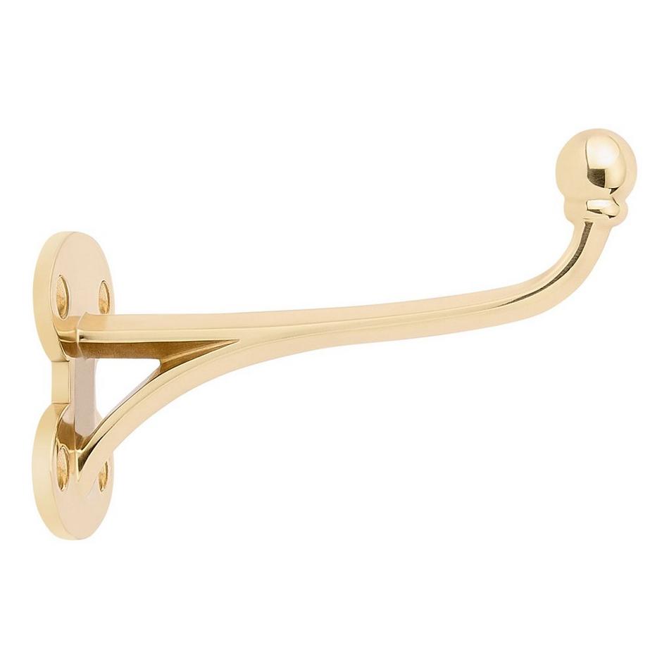 Prue Brass Single Hook - Polished Brass, , large image number 1