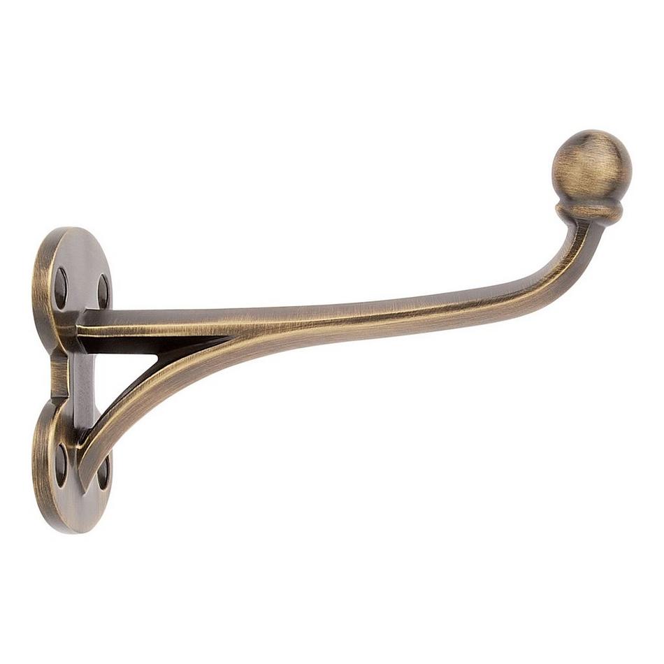 Prue Brass Single Hook - Antique Brass, , large image number 1