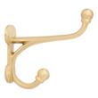 Prue Brass Double Hook - Satin Brass, , large image number 1
