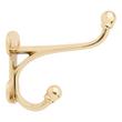 Prue Brass Double Hook - Polished Brass, , large image number 1