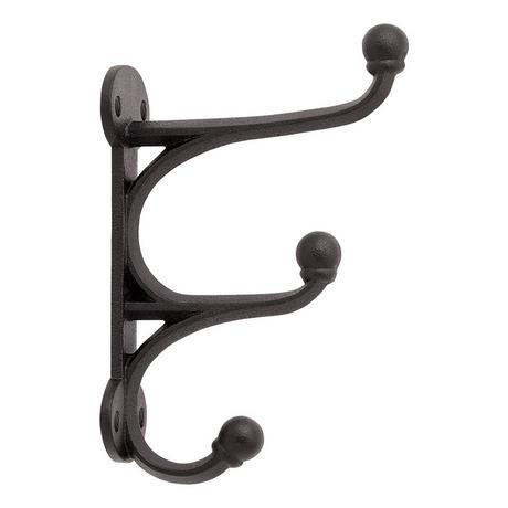 Prue Cast Iron Triple Hook - Black Powder Coat