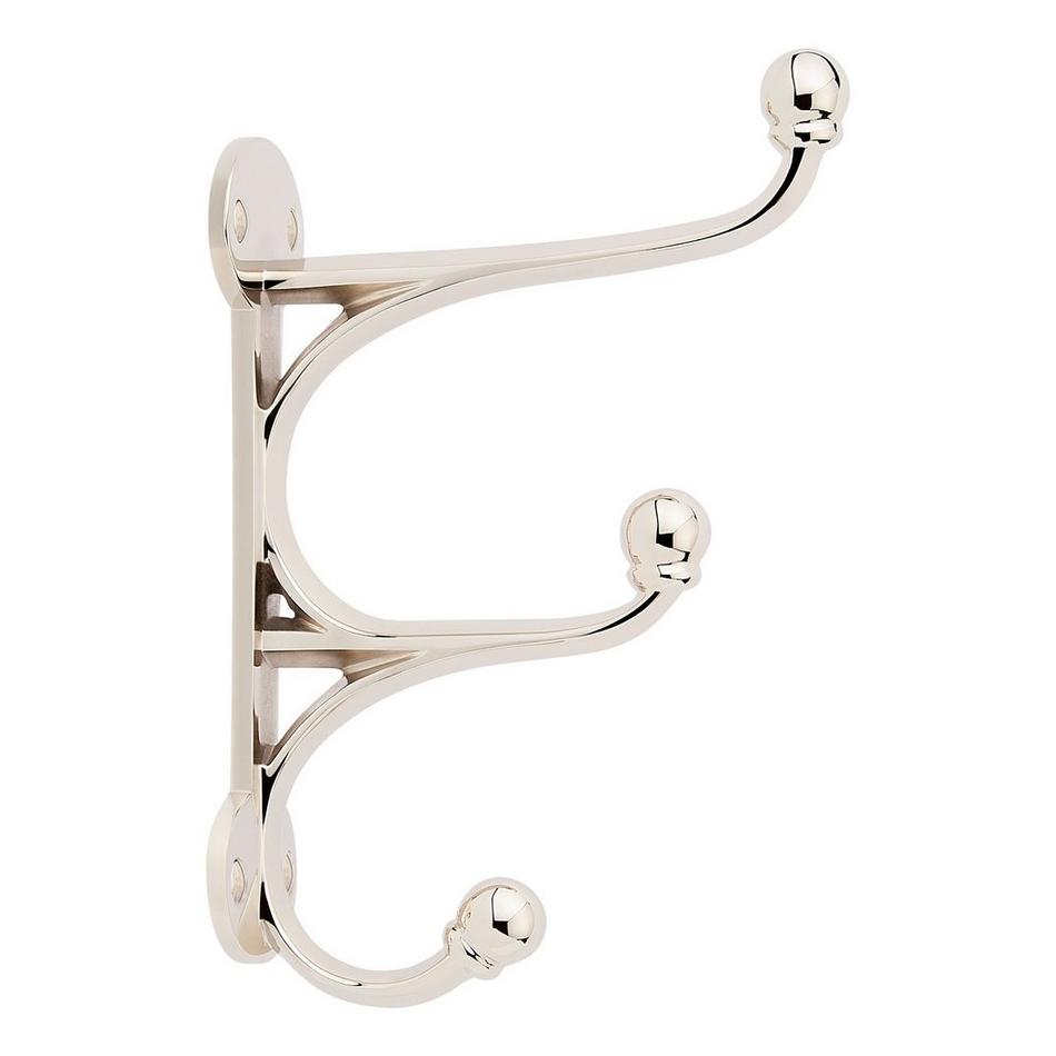 Prue Brass Triple Hook - Polished Nickel, , large image number 1